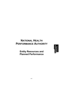 Programme 1.1: National Health Performance Authority