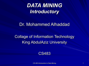 DATA MINING Introductory