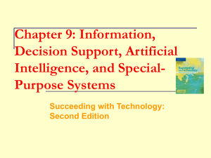 Chapter 9: Information, Decision Support, Artificial Intelligence, and