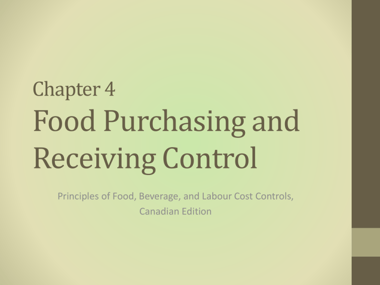 Food Purchasing Control