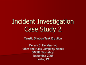 Investigation Case Study 2 Caustic Dilution - Dennis