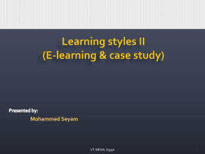 Learning styles II(E-learning & case study)