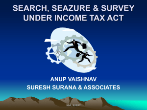 SEARCH, SEAZURE & SURVEY UNDER INCOME TAX ACT