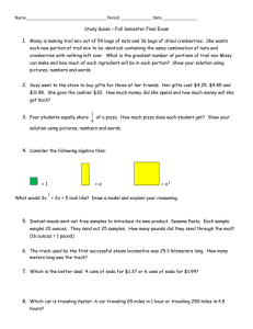 Name Period Date Study Guide – Fall Semester Final Exam Missy is