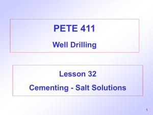 Petroleum Engineering 405 Drilling Engineering