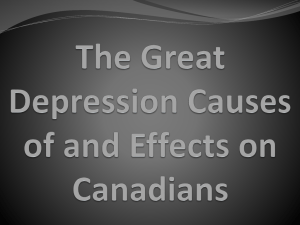 The Great Depression Effect on Canadians Due
