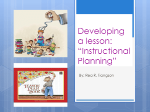 Developing the lesson