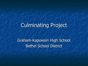 Culminating Project - Bethel School District