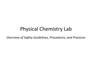 Physical Chemistry Lab Safety (341 & 342)