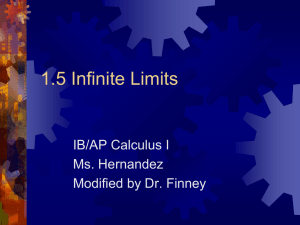 1.5 Infinite Limits Lecture 2011