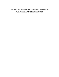 Sample Health Center Internal Control Policies and Procedures