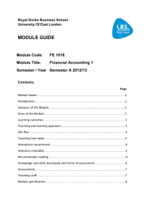 Module Leader - Personal Home Pages (at UEL)