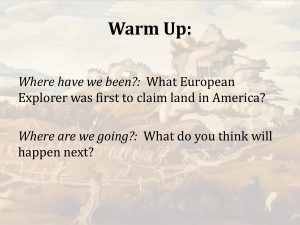 Warm Up: Where have we been?