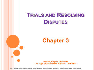 Trials and Resolving Disputes