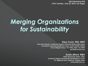 Merging Organizations for Sustainability