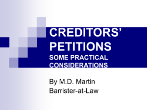 bankruptcy & creditors' petitions