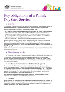 DOCX file of Key obligations of a Family Day Care service
