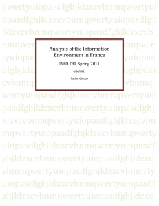 Analysis of the Information Environment in France