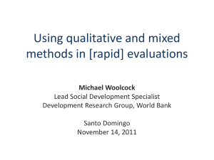 Using qualitative and mixed methods in (rapid) evaluations