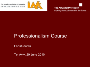 Professionalism Course for students