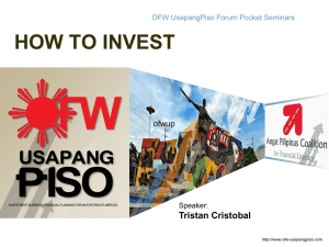 Steps to Financial Security for OFWs