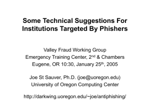 Some Technical Suggestions for Institutions Targeted By