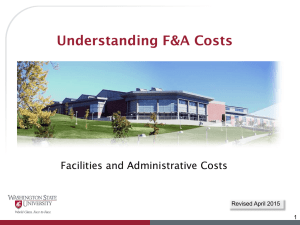 "F&A" costs - Human Resource Services