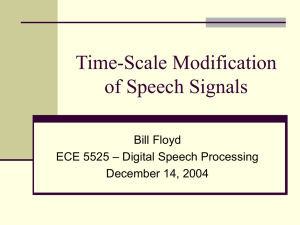 Time-Scale Modification of Speech Signals