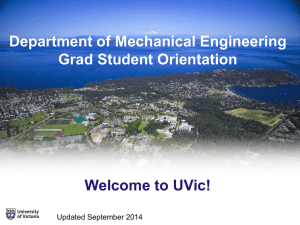 Department of Mechanical Engineering Grad Student Orientation