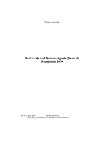 Real Estate and Business Agents (General) Regulations 1979