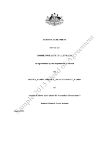 Sample - Bonded Medical Places Scheme