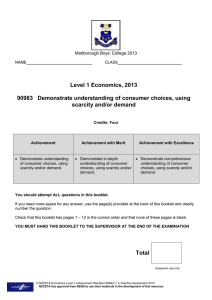 Level 1 Economics, 2013 90983 Demonstrate understanding of