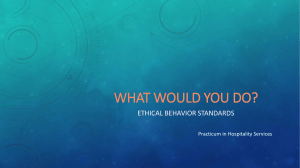 What Would You Do? Ethical Behavior Standards