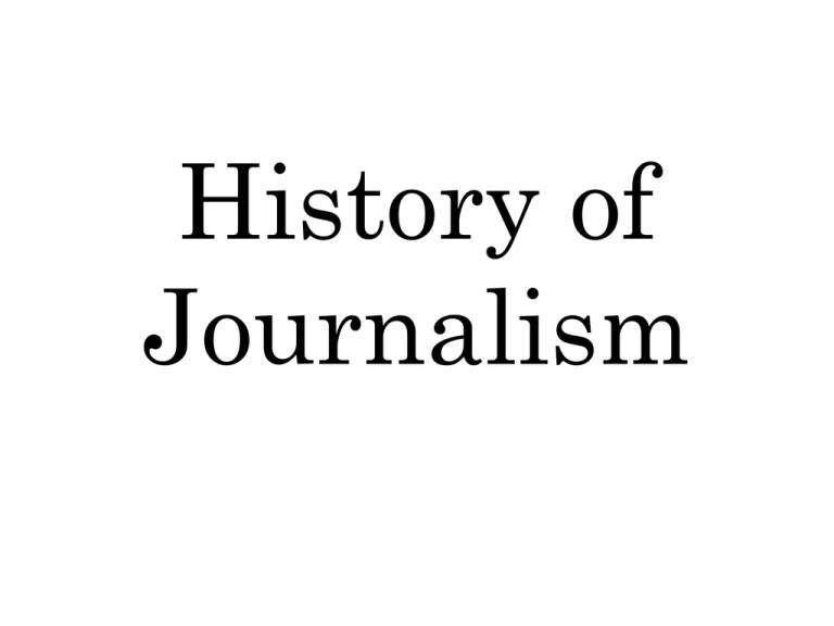 history of journalism essay