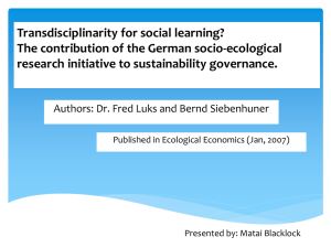 Transdisciplinarity for social learning