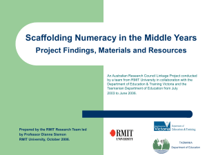 Scaffolding Numeracy in the Middle Years – Linkage Project