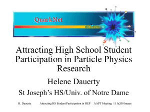 Attracting High School Student Participation in Particle Physics