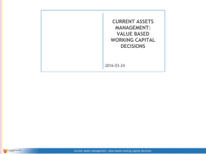 current assets management: value based working