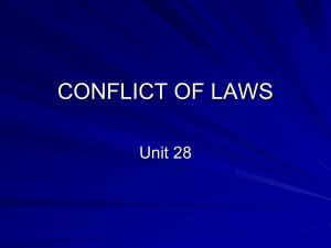 CONFLICT OF LAWS