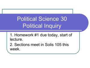 Political Science 30 Political Inquiry