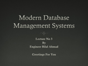 Modern Database Management Systems