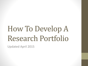 How To Develop A Research Portfolio