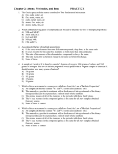 Chapter 2 Practice Packet 2014