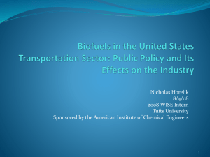 Biofuels in the United States Transportation Sector: Public Policy