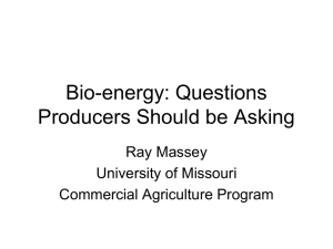 Bio-energy: Questions Producers Should be