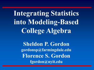 Integrating Statistics into a Modeling-Based College