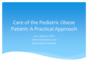 Care of the Obese Pediatric Patient
