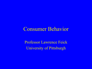 Consumer Behavior - University of Pittsburgh