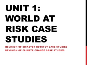 Unit 1: World at risk case studies - Rawlins A