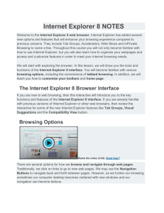 Internet Explorer 8 NOTES